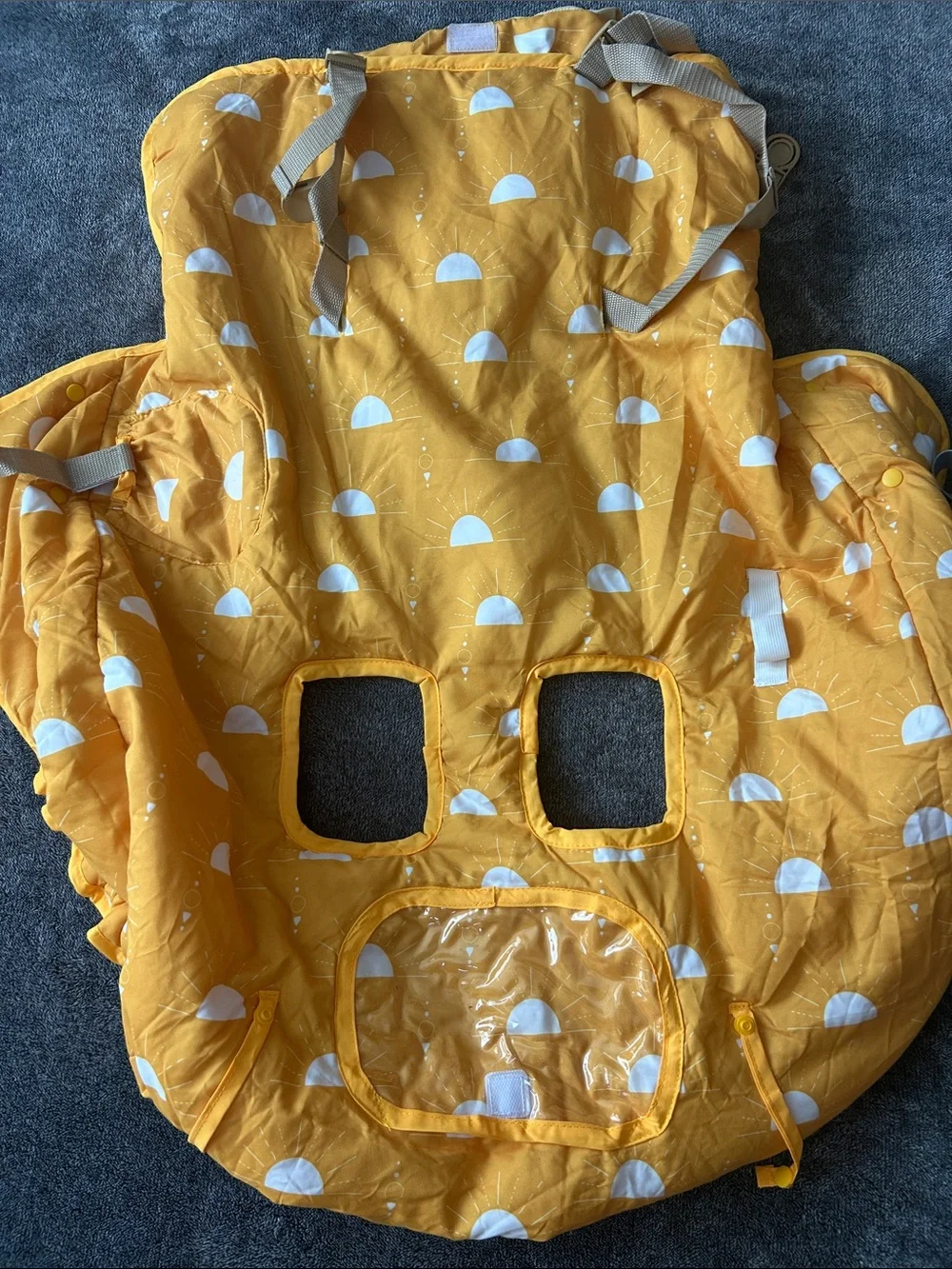 Bundle JJ Cole grey car seat cover and Yellow shopping card cover